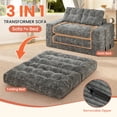 thumbnail image 4 of Centilab Folding Sofa Bed, Convertible Sleeper Couch, 3 in 1 Loveseat Sofa with Pillows, Pull Out Floor Couch for Living Room Bedroom Lounge, Gray, 4 of 9