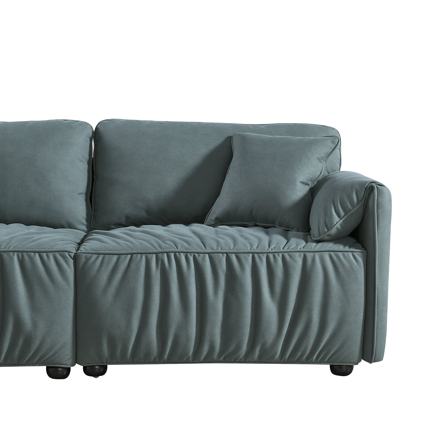 Resenkos 76" W Large Deep Seat Futon Sofa for Small Space Decor Tufted Fabric Love Seat with Wood Legs, 3-seat Upholstered Loveseat Couch Furniture Green Resenkos 76" W Large Deep Seat Futon Sofa for Small Space Decor Tufted Fabric Love Seat with Wood Legs, 3-seat Upholstered Loveseat Couch Furniture Green