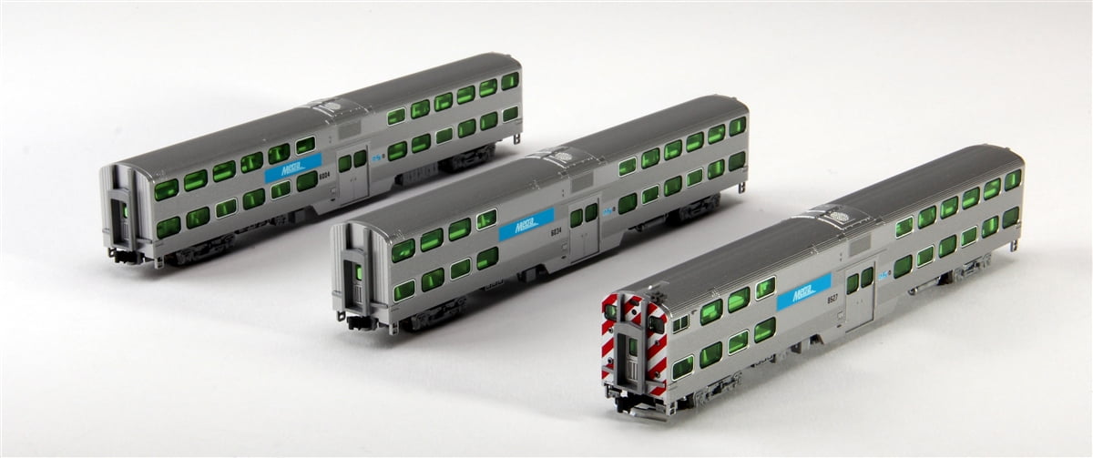 鉄道模型 KATO 106-8702 Chicago METRA 3-Car Set Kato USA Inc. N Bi-Level Commuter Set Metra/RTA 3 KAT1068702 N