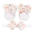 thumbnail image 2 of SJLDQY Baby Shoes 0 To 1 Year Old Hair Band Set Cute Bow Princess 3 5 7 9 Months Soft Soled Walking Sneaker, 2 of 5