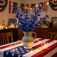 thumbnail image 5 of Beautynvta 2 Pcs 4th of July Artificial Flowers Stems Picks, Blue Glitter Patriotic Floral Picks Faux Berry Branches for Independence Day Table Centerpieces Home Decor, 5 of 6