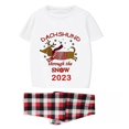 thumbnail image 3 of Pijamas familiares a juego de Navidad, conjunto de Pijamas cortos de Dachshund a través de la Blancanieves, 2023, 3 of 3