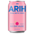 thumbnail image 2 of ARIH Dual Biotic Soda, Functional Prebiotic and Postbiotic Soda, Low Sugar, Red Ruby Galore, 12 fl oz, 4 Pack, 2 of 7