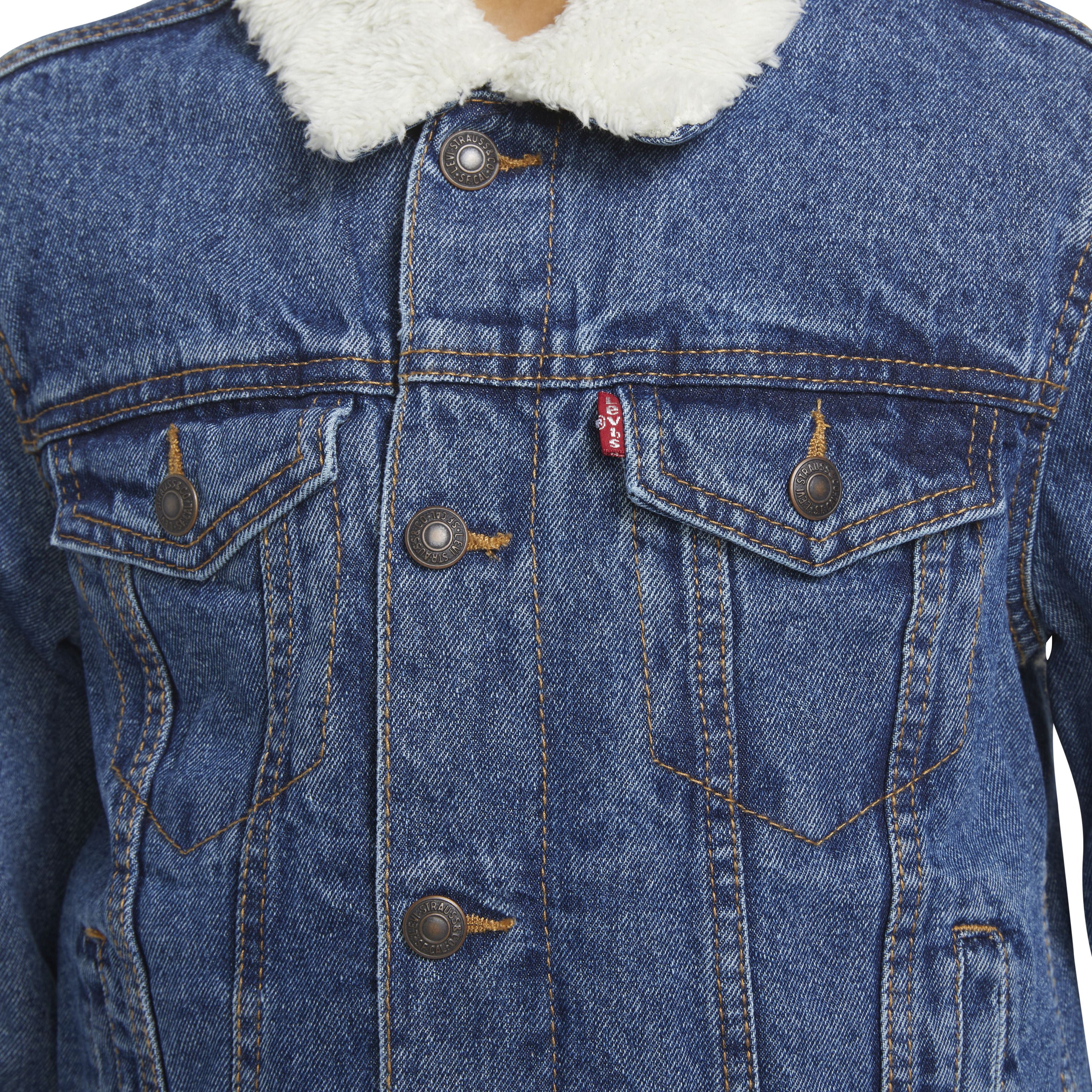 Levi's Boys' Faux Shearling Denim Trucker Jacket, Sizes 8-20