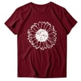 thumbnail image 3 of Gibobby Camiseta de manga corta para mujer T Camisa corta mangas sueltas Mujeres Tops Casual Blouse O Neck Printing Women's Blouse(Vino,CH), 3 of 5