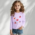 thumbnail image 2 of bbymog Girls Graphic Tees Crewneck Long Sleeve Girls Shirts Fall Cotton T Shirts for Girls Purple 3 Years, 2 of 5