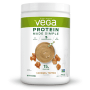 Vega Protein Made Simple, Caramel Toffee, 10 Servings (9.1oz)