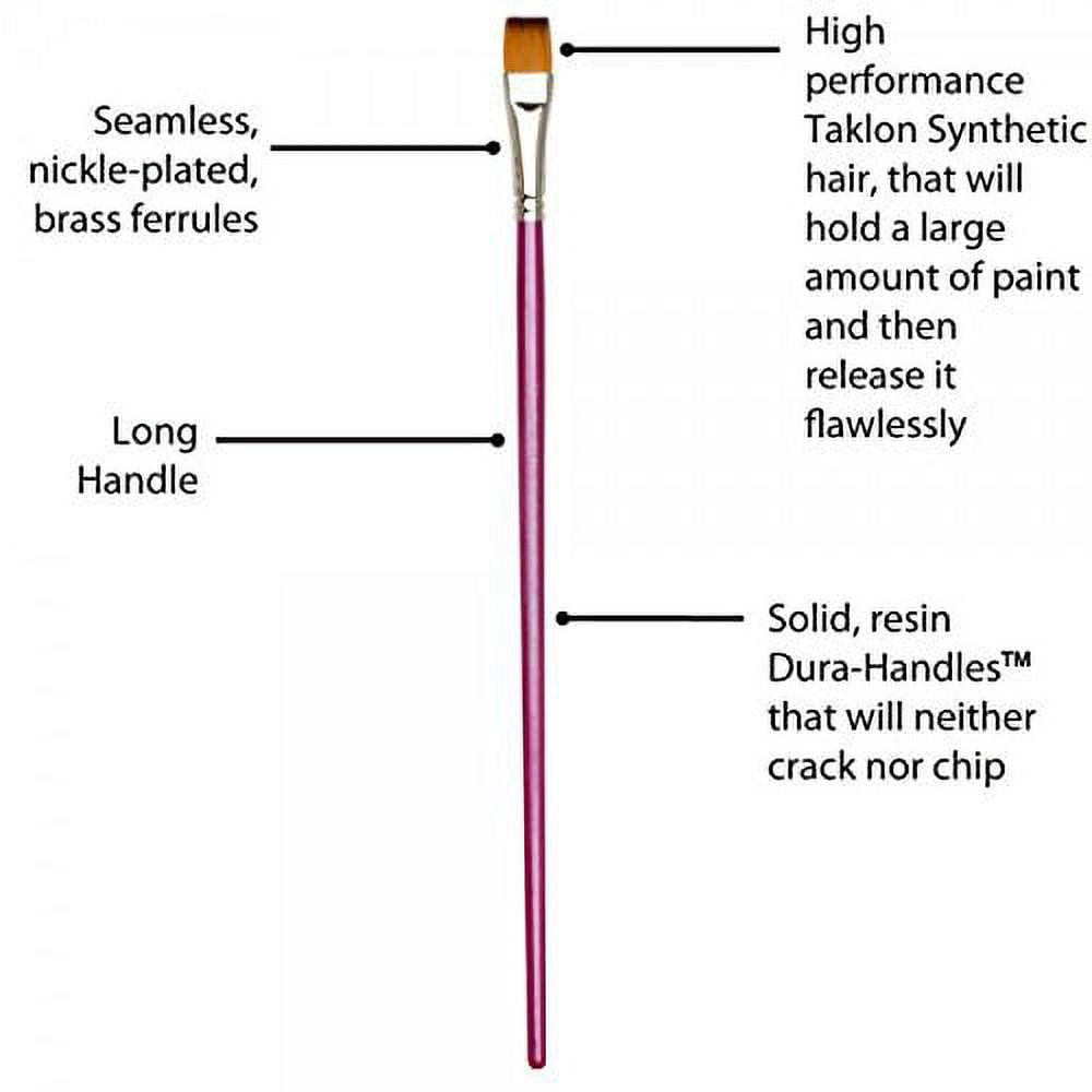 Creative Inspirations Dura-HandleArtist Paint Brushes Long Solid Resin Handle Resists Chips & Cracks - Round [Set of 5]