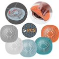 thumbnail image 1 of Lot De 5 Filtre Cheveux Douche,attrape Cheveux Douche Protections De Vidange En Silicone Avec Ventouse, Pour Vier De Douche, Douche, Baignoire, 1 of 5