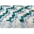 thumbnail image 3 of Serafina Home Teal Blue And White Fabric Shower Curtain for Bathroom: Ikat Chevron Design (Teal), 3 of 6