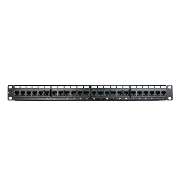 Construct Pro 24-Port Cat5e Rack Mount Patch Panel (19”/1U | RoHS Approved)
