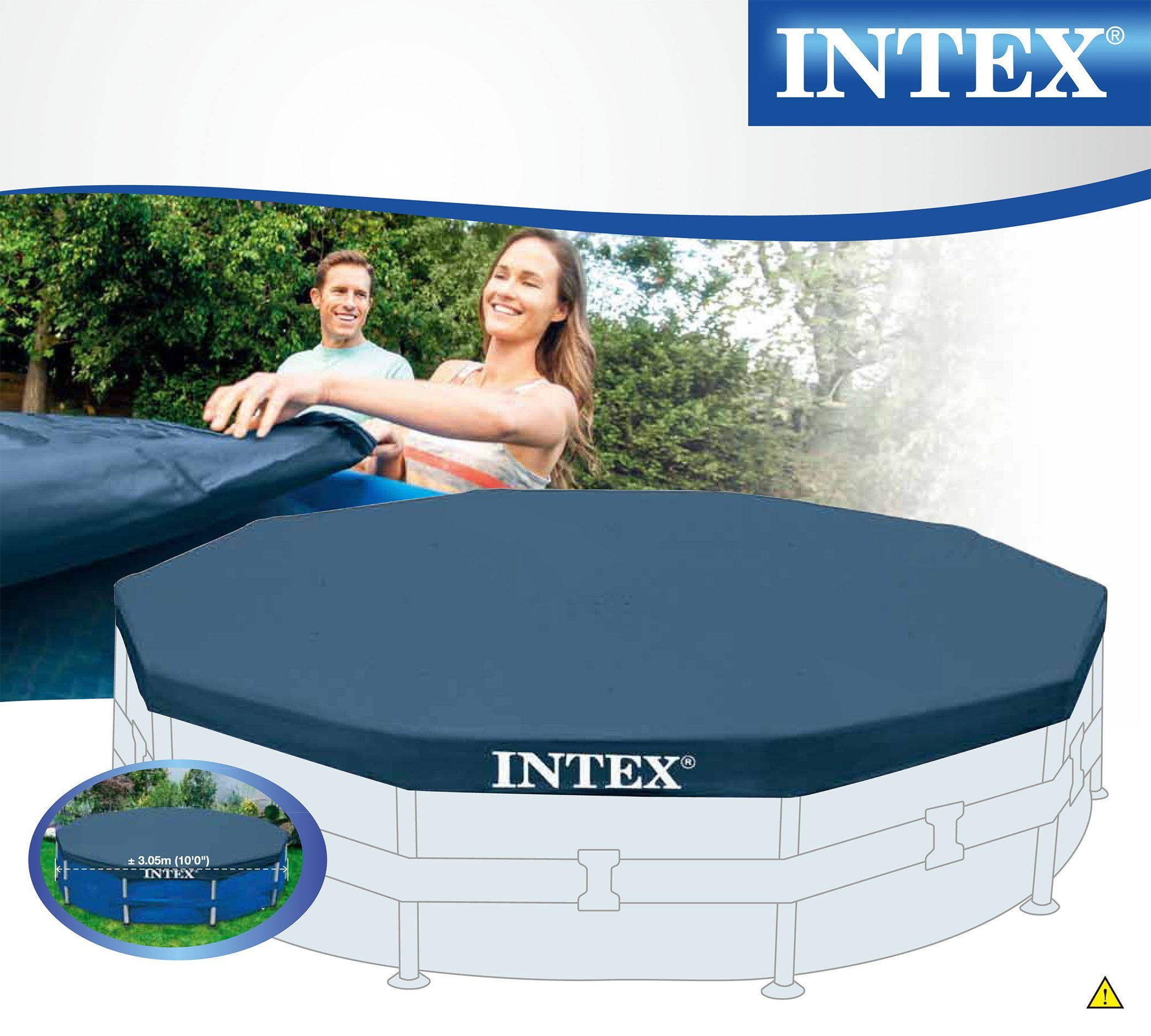 Buy Intex Round Metal Frame Pool Cover, Blue, 10 ft Online at Lowest