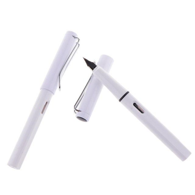 Accesorios de oficina escolar de tinta de plástico colorida herramientas de escritura estilográfica de repuesto blanco Sunnimix Pluma de tinta de la pluma