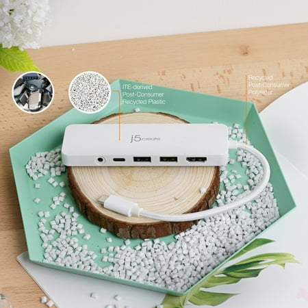 j5create - USB-C  Multi-Port Hub with Power Delivery - White