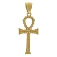 thumbnail image 2 of 10k Two-Tone Gold Cubic Zirconia Ankh Religious Charm Pendant, 2 of 3