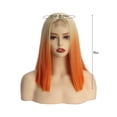 thumbnail image 3 of Fiudx Peluca Bob Colorida, Elegante Cabello Sintético Naranja Rosa, Gorra Ajustable Cómoda, Material de Alambre Resistente a Altas Temperaturas, Ideal para Fiestas de Cosplay, Accesorio de Moda para, 3 of 6