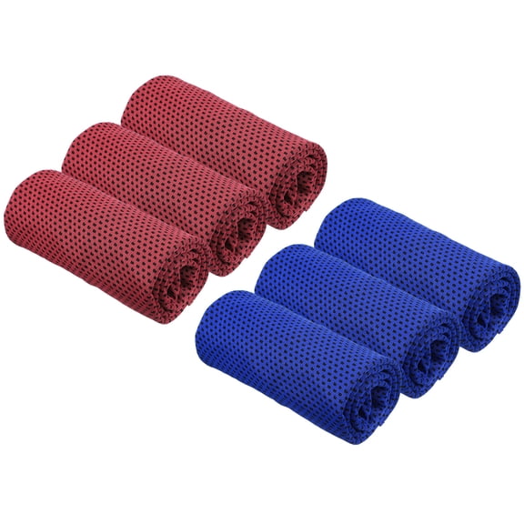 Uxcell Cooling Towel for Neck and Face, Soft Breathable Chilly Towel Red/Dark Blue