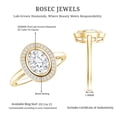 thumbnail image 5 of Certified Oval Lab Grown Diamond Halo Engagement Ring for Women (1 Carat, EF-VS Quality), 18K Yellow Gold, US 4.50, 5 of 8