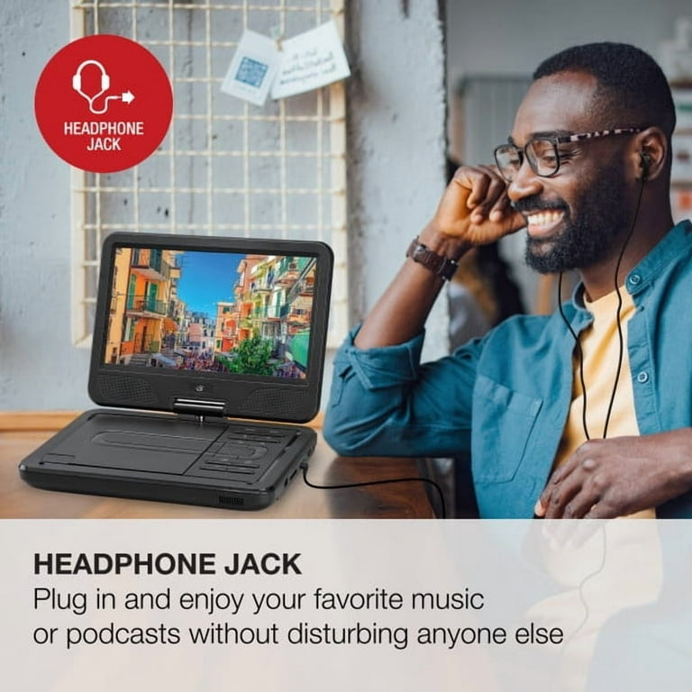 GPX 10 Inch Portable DVD Player with 1024x600 Resolution PD1053BX