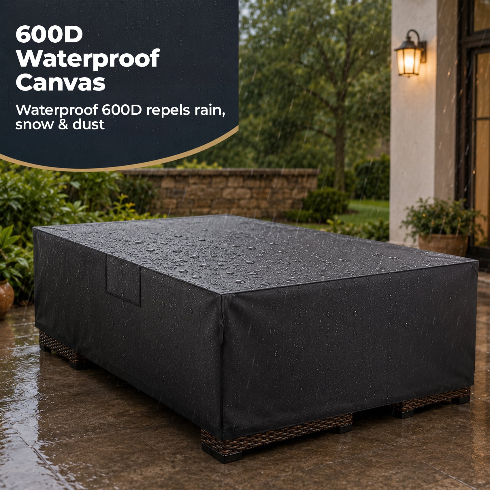 Alvantor Rectangle Patio Furniture Cover 600D Waterproof Outdoor Dining Table and Chair Cover Anti-UV Outside Sectional Sofa Set Covers