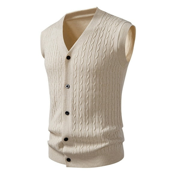 uikmnh Mens Sweater Sweater Coat Sleeveless Knitted Vest Casual Cardigan for Young Adults Lightweight Layering Piece Size:5XL