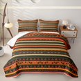 thumbnail image 2 of jejeloiu Warm Aztec Bed Spread Queen For Men Women,Vibrant Tribal Queen Coverlet Set,Multicolor Black,3 Pieces, 2 of 7