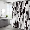 thumbnail image 2 of Black and White Shower Curtain, Abstract Art with Brushstrokes Chaos Image Print Bathroom Curtain for Men Contemporary Bathtub Decor Waterproof Fabric Machine Washable with 12 Hooks, 2 of 6