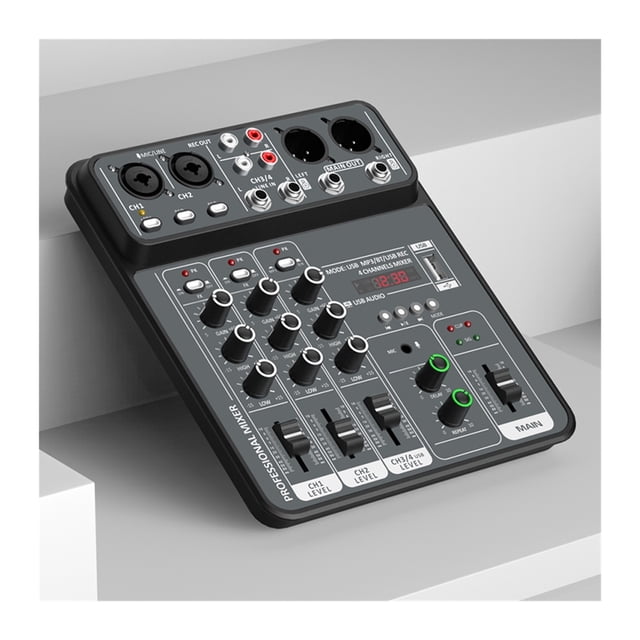 Mixer 48V Power USB Studio Sound Mixers Bluetooth DJ Console Mixing for Karaok
