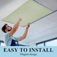 thumbnail image 6 of Sage Green Burlap Texture Fluorescent Light Covers, Farmhouse Vintage Sage Green Magnetic Light Covers for Ceiling Lights, Fluorescent Ceiling Shade Filters for Classroom Bedroom Office 4x2Ft x 2PCS, 6 of 8