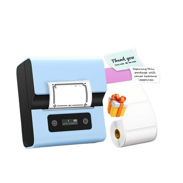 Loomza M221 Label Printer with USB Cable, User Manual, Sample Sticker, Pink, White, Black, Blue, 1 Count Pack