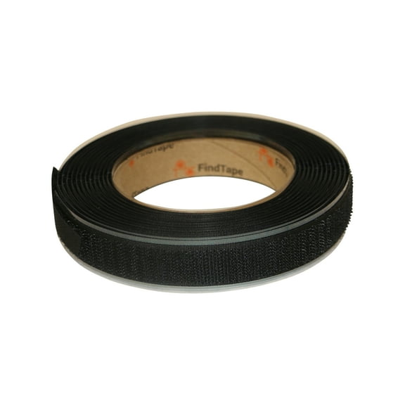 FindTape Adhesive-Backed Hook-Side Only Roll (HL74-R): 3/4 in. x 15 ft. (Black)