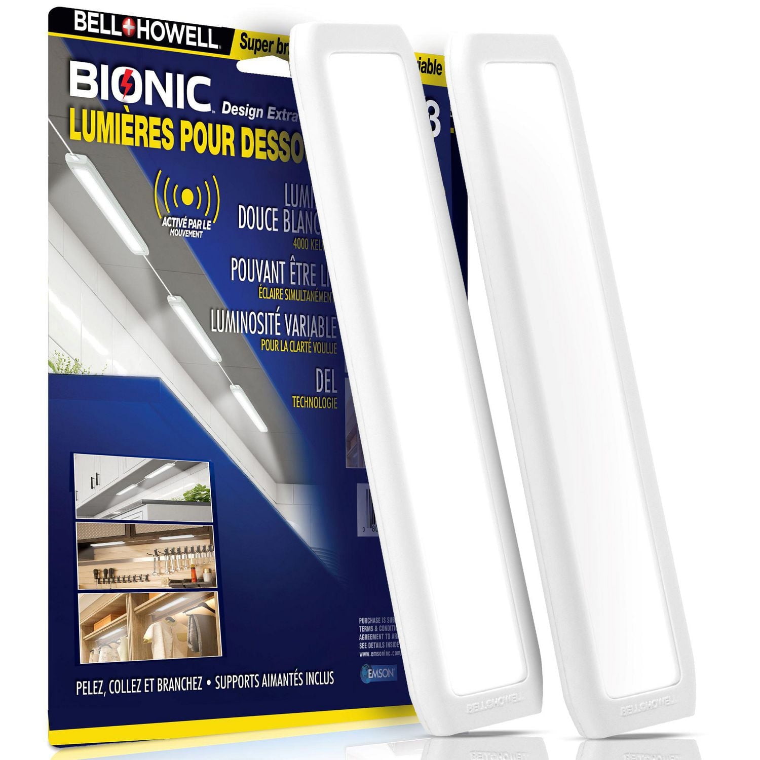 Bell + Howell Bionic White 2 Pack Motion Sensor Rechargeable LED