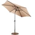 thumbnail image 1 of Gymax Parasol de Table de Patio 9 Pieds avec Base de Parasol Robuste Beige, 1 of 10