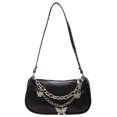 thumbnail image 2 of Bolso Pequeño Retro Hugtrwg Con Doble Cadena Mariposa PU para Axila negro A, 2 of 9