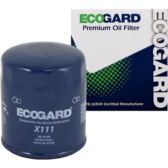 ECOGARD X111 Spin-On Engine Oil Filter for Conventional Oil - Premium Replacement | Fits 1996-2012 Chevrolet Chevy 1.6L; 2004-2018 Aveo 1.6L; 1999-2013 Silverado 1500, GMC Sierra 1500 4.3L