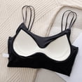 thumbnail image 6 of HongQid Seamless Padded Sports Bra for Women Strappy Wirefree Brami Ribbed Crop Tank Tops T-Shirt Bra Black XL, 6 of 6