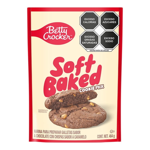 Betty Crocker Harina para Preparar Galletas Soft Baked Chocolate y chispas de Caramelo 464g