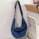 thumbnail image 2 of Bolso de bola de masa informal unisex, bolso diario de mezclilla de gran capacidad para pareja (azul oscuro), 2 of 8