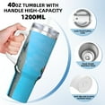 thumbnail image 3 of Sikiie Elephant Trunk Couple Flowers Insulated Stainless Water Bottle Lid Travel Mug Cup Insulated Tumblers Cup 40oz Ice Bully With Handle, 3 of 8