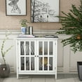 thumbnail image 4 of Costway 31'' Storage Buffet Cabinet Glass Door Sideboard Console Table Server Display White, 4 of 11
