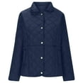 thumbnail image 5 of Women's Winter Quilted Jacket Lightweight Long Sleeve Button Down Diamond Puffer Outerwear Coat with Pockets, 5 of 7