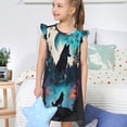 thumbnail image 4 of Balery Artistic Moon Valley Wolf Camisón de princesa para niñas, pijama de algodón con mangas abullonadas, suave y bonito.-Large, 4 of 6