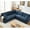 Dark Blue, variant on L Shaped Sectional , 5 Comfortable Couch With Foam Filling, Dark Gray Upholstery For Home Comfy Couch, 5 Seat Modular Pocket Spring, Decor