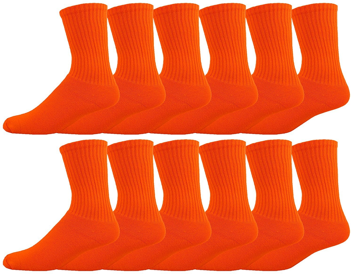 Winterlace Cotton Crew Socks for Men, 12 Pairs Bulk Pack, Sports