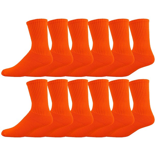 Winterlace Cotton Crew Socks for Men, 12 Pairs Bulk Pack, Sports Athletic Comfort Fit for