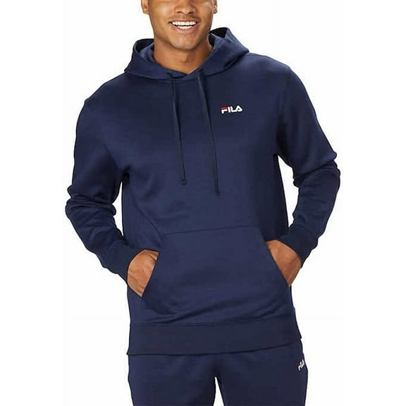 Fila Men's Performance Pullover Hoodie (Small, 410 Fila Navy)