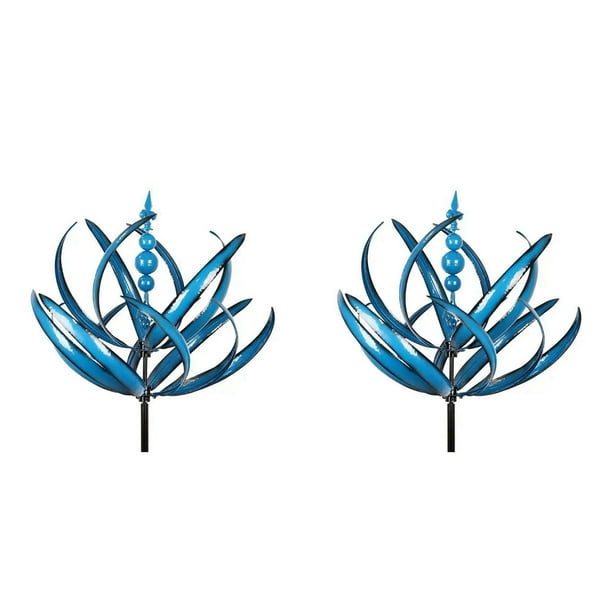 2X de Viento de Metal, Escultura CinéTica Accionada por Viento 3D, Hilanderos Solares de Viento de Metal para CéSped, DecoracióN de Patio y JardíN, B