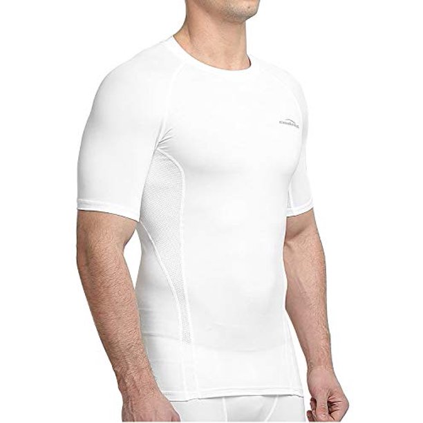 Coolomg COOLOMG Men's Compression Shirt Top Baselayer Short Sleeve TShirts Sport Tight Shirts