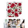 thumbnail image 4 of Red Roses Cloth Napkins Set of 6 Reusable Dinner Napkins, Valentine's Day Flowers Leaves Romantic Cocktail Napkin Washable Table Napkins for Wedding/Holiday Party/Baby Shower 20"x20", 4 of 7