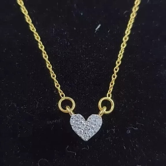 2Ct Round Simulated White Diamond Heart Pendant 14K Yellow Gold Plated